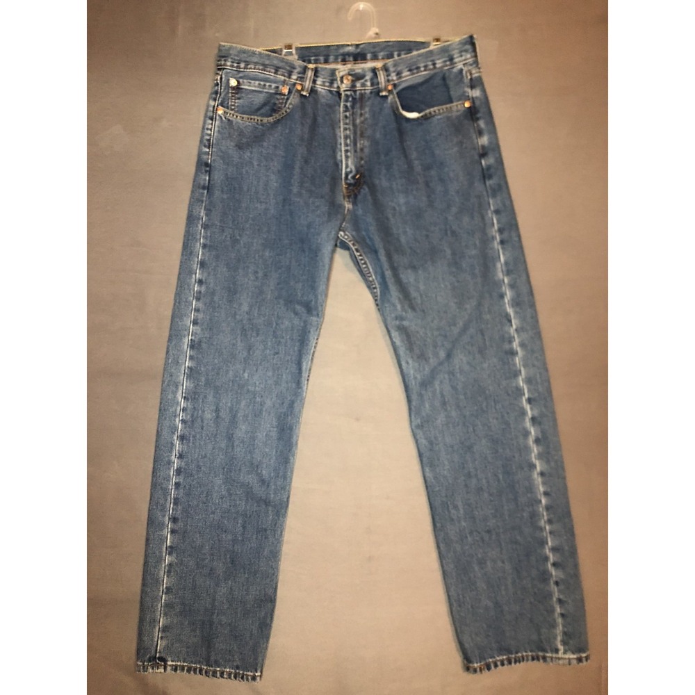 Levis 505 Jeans Mens Regular Fit Size 36x32 Blue Denim Straight Leg 5054886